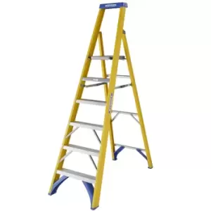 Image of Werner Fibreglass Platform Step Ladder - 6 Tread