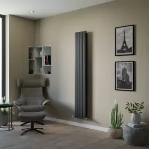 Image of Ximax Vertirad Duplex Universal Anthracite Horizontal Or Vertical Designer Radiator, (W)295mm X (H)1800mm