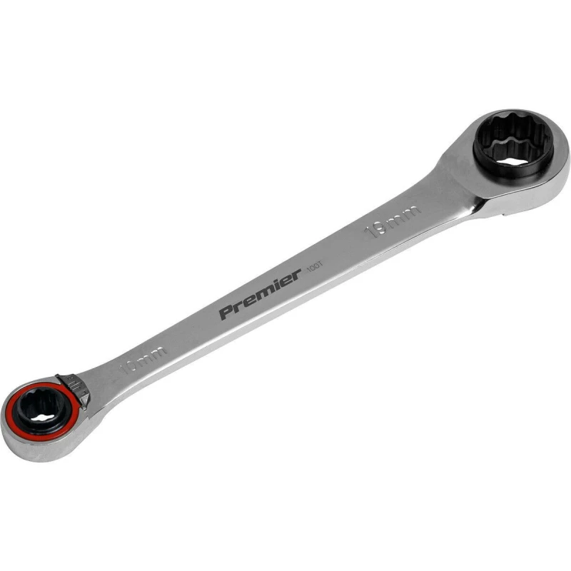 Image of Loops PRO 4-in-1 Double Ended Reversible Ratchet Ring Spanner - Steel Metric Wrench Metallics
