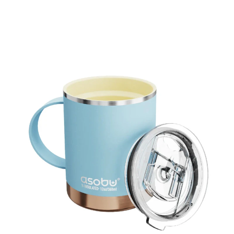 Image of asobu Ultimate Stainless Steel Ceramic Inner Coating Mug 400ml Baby Blue Blue unisex