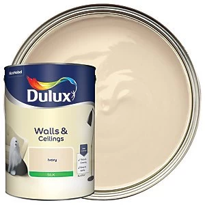 Image of Dulux Walls & Ceilings Ivory Silk Emulsion Paint 5L