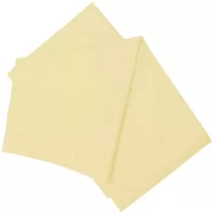 Image of Belledorm Brushed Cotton Flat Sheet (Double) (Lemon) - Lemon