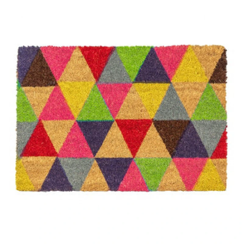 Image of Nicola Spring Coir Door Mat - 90 x 60cm - Triangle Multi