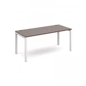 Image of Connex single desk 1600mm x 800mm - white frame and walnut top