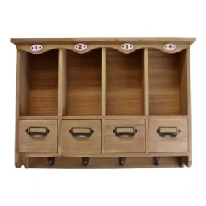 Image of Wooden Wall Hanging Storage Unit