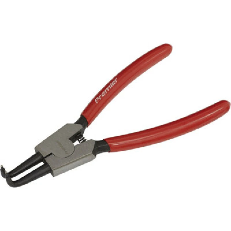 Image of Loops 140mm Bent Nose External Circlip Pliers - Spring Loaded Jaws - Non-Slip Tips Multi