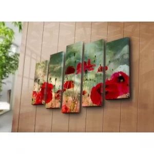 Image of 5PATK-39 Multicolor Decorative Canvas Painting (5 Pieces)