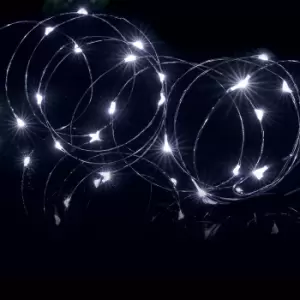 Image of Premier Pin Wire Solar-Powered White 200 LED Outdoor String Lights