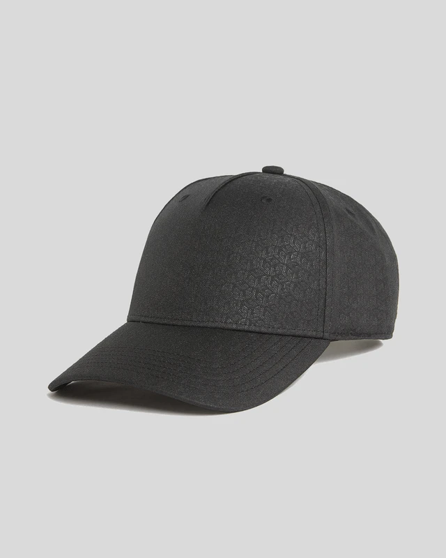 Image of Lyle & Scott Tonal Monogram Baseball Cap in Black