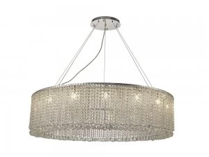 Image of 110cm Round Ceiling Pendant Chandelier, 15 Light G9, Polished Chrome, Crystal
