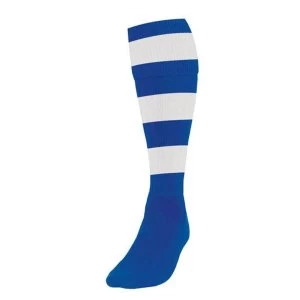 Image of Precision Hooped Football Socks Boys Royal/White