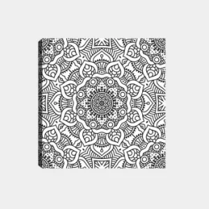 Image of MANDALA78 White Black Decorative Canvas Painting