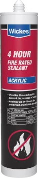 Image of Wickes 4 Hour Fire Rated Acrylic Sealant - White 310ml