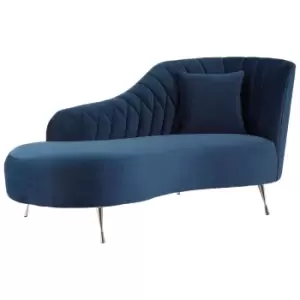 Image of Rene Velvet Chaise Longue Blue
