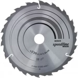 Image of Bosch Speedline Wood Cutting Saw Blade 230mm 18T 30mm