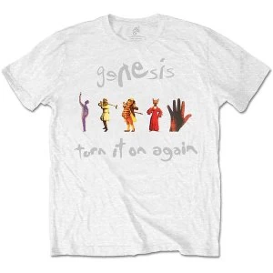 Image of Genesis - Turn It On Again Unisex Medium T-Shirt - White
