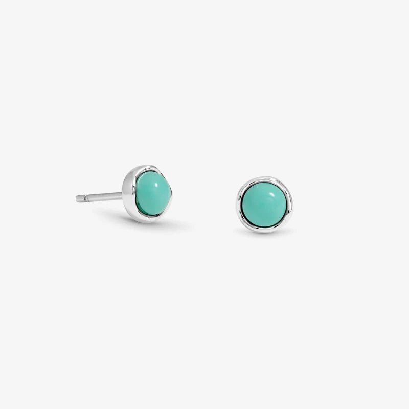 Image of Simply Silver Sterling Silver 925 Turquoise Studs Silver female One Size