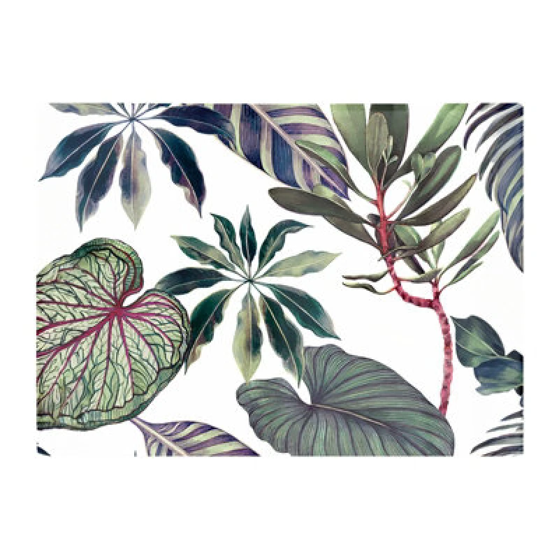 Image of Warren Reed Designer Watercolor Tropical Leaf Glass Chopping Board