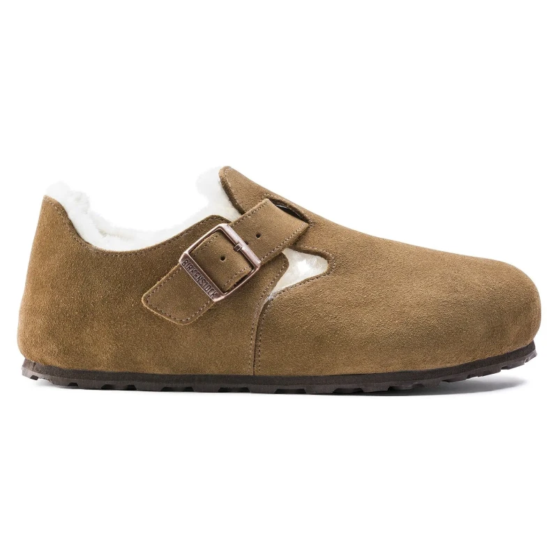 Image of Birkenstock Suede clogs Birkenstock London Marron Unisex 45 Etroit