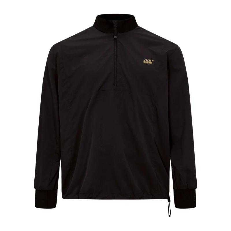 Image of Canterbury Mens Tempo+ Breakdown Contact Quarter-Zip Long Sleeve Performance Rugby Jacket Black male S