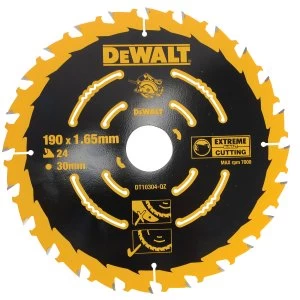 Image of DEWALT Extreme Framing Circular Saw Blade 190 x 30mm x 24T
