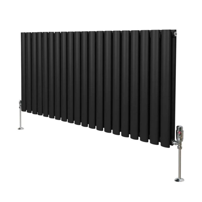 Image of MONSTER-SHOP Oval Column Radiator 600mm x 1200mm & trv Chrome Valves Modern 5055986194262