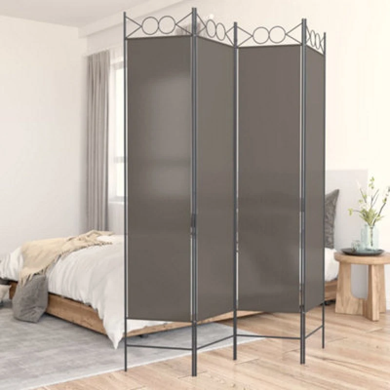 Image of Vidaxl 4-panel Room Divider Anthracite 160X200 Cm Fabric 350152