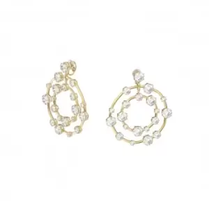 Image of Constella Clip Circular White Gold-tone Plated Earrings 5616920