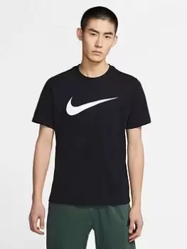 Image of Nike Swoosh T-Shirt - Black, Size S, Men