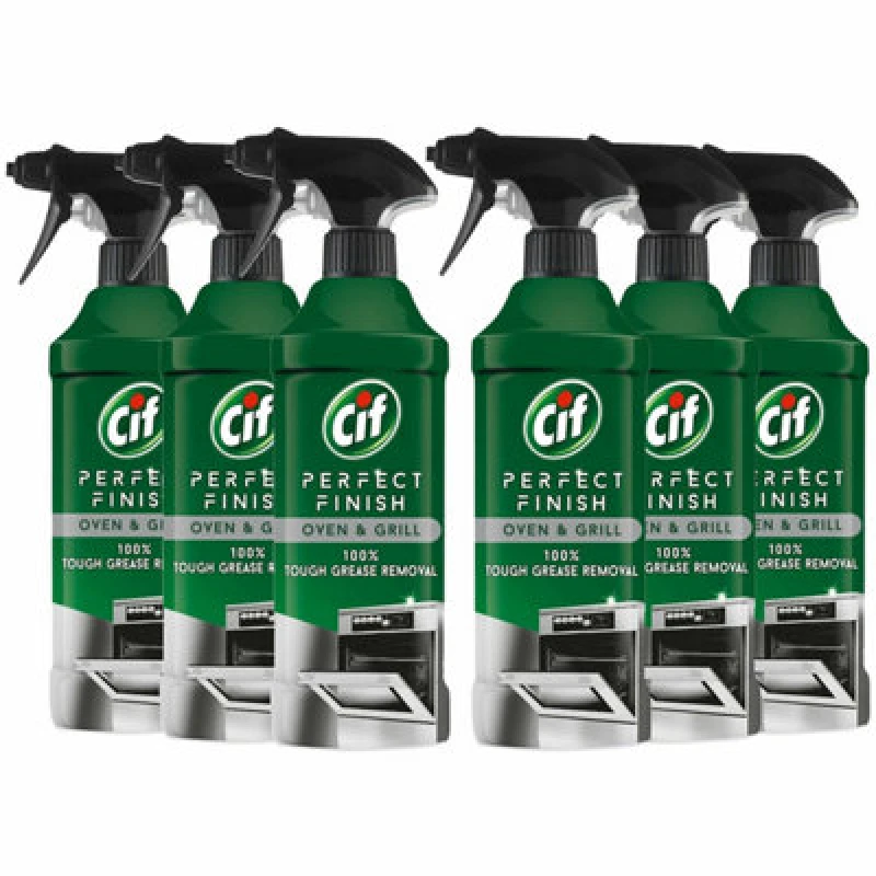 Image of Cif Perfect Finish Oven & Grill 100% Grease Removal Spray 435Ml, 6Pk
