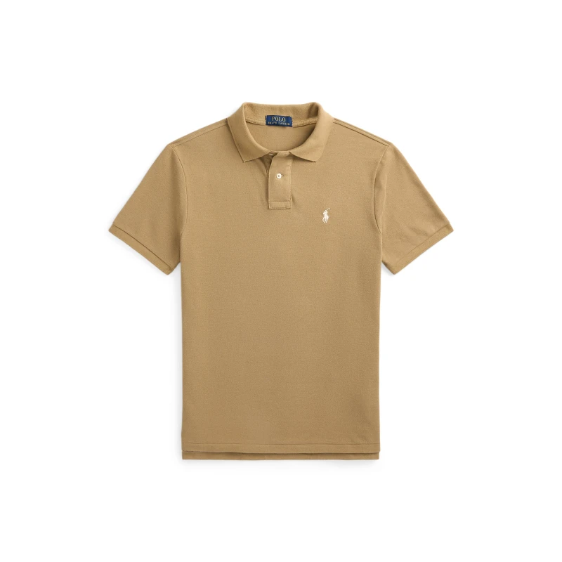 Image of Polo Ralph Lauren Mens Custom Short Sleeve Polo Shirt Caf Tan male S