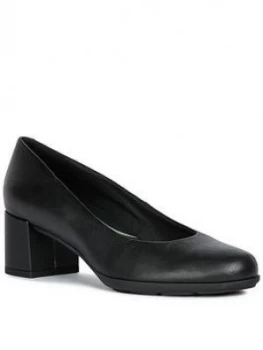 Image of Geox D N.Annya Leather Court Shoe - Black