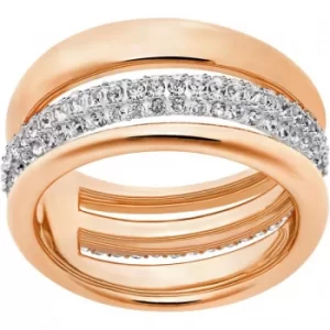 Image of Ladies Swarovski PVD rose plating Size O Exact Ring 55