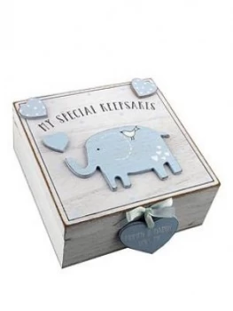 Image of Petit Cheri MDF My Special Keepsake Box 16cm x 16cm - Blue/Pink, Blue