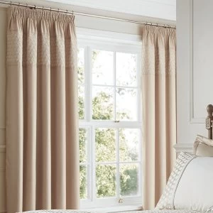 Image of Catherine Lansfield Lille Pencil Pleat Curtains - Gold