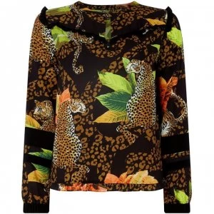 Image of Biba Jungle Frill Top - Multi-Coloured