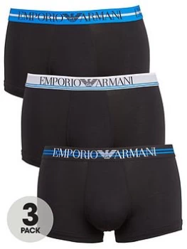 Image of Emporio Armani 3 Pack Trunks Black Size 2XL Men