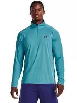 Image of Under Armour Training Tech 2.0 1/2 Zip, Blue, Size L, Men