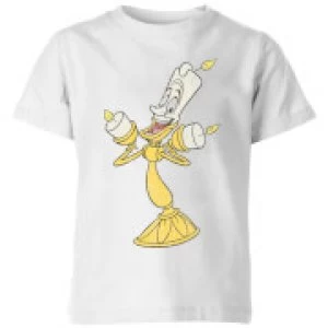 Image of Disney Beauty And The Beast Lumiere Distressed Kids T-Shirt - White - 7-8 Years - White