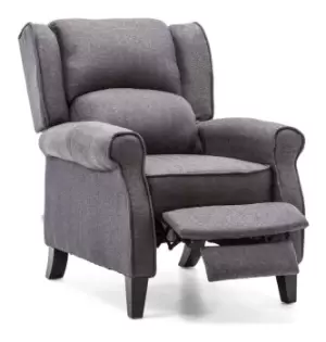 Image of Eaton herringbone recliner chair - blue