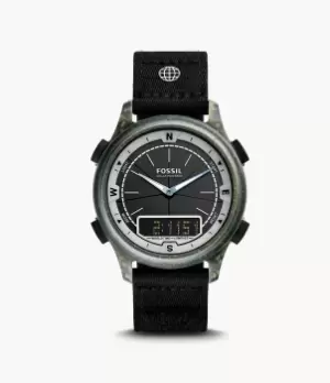 Image of Fossil Men Solar-Powered Analogueue-Digital Black rPET Watch