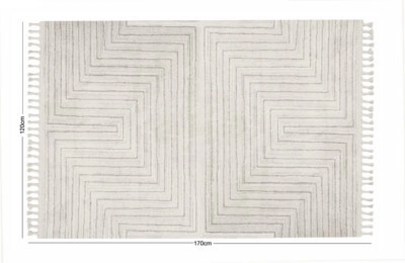 Image of Esselle Home Arctic Maze Natural / Grey 120 X 170Cm Rug