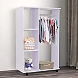 Image of Homcom Open Wardrobe Cabinet White