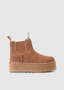 Image of Ugg Womens Neumel Platform Chelsea Boot In Chestnut