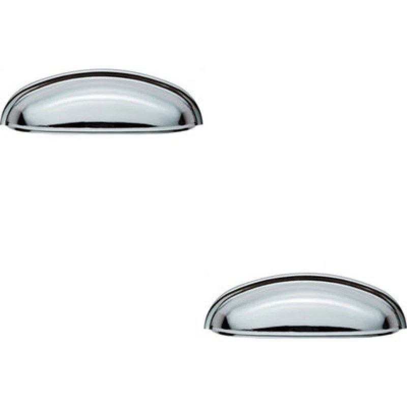 Image of Loops 2x Shaker Cup Pull Handle 124 x 35mm 96mm Fixing Centres Polished Chrome Multi unisex