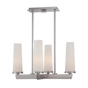 Image of Chelsea Loft Contemporary 4 Light Chandelier Brushed Nickel