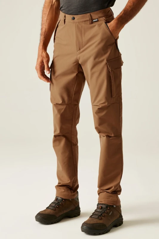 Image of Regatta Regatta Men Questra Durable Water-Repellent Cargo Trousers in Brown Size: 32R Brown 32R Male 5063516156857