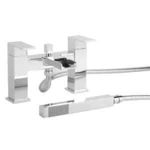 Image of Chrome Waterfall Bath Shower Mixer Tap - Quadra