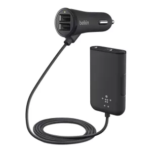 Image of Belkin Road Rockstar 4 Port USB Car Charger With Passenger Backseat Passthrough