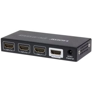 Image of Nikkai HDMI Switcher 3 Ports in 1 Port Out 4K 30Hz Resolution Remote Control UK Plug